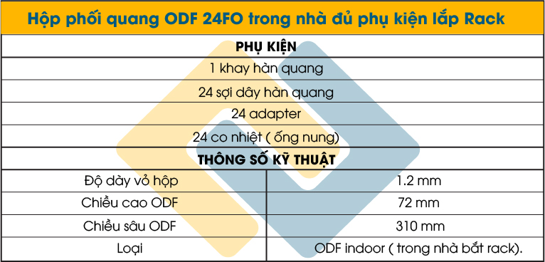 Marmont-Hình ảnh thông số kỹ thuật Hộp phối quang ODF 24FO Full phụ kiện